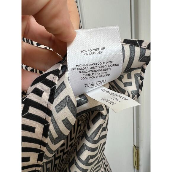 Express Fendi Style Pattern Flowy V-neck Long Sleeve Shirt - Picture 7 of 11